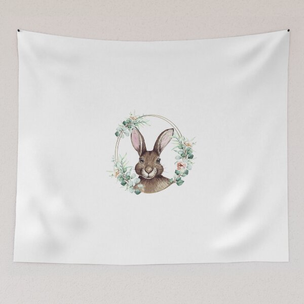 Item preview, Bunny Rabbit in a Floral Gold Wreath Frame  designed and sold by angkhuong1993.
