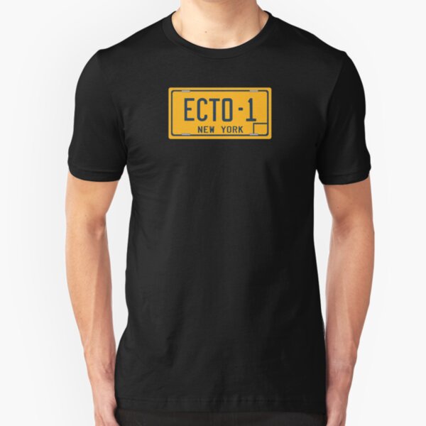 Ghostbusters - Ecto-1 License Plate - Clean Slim Fit T-Shirt