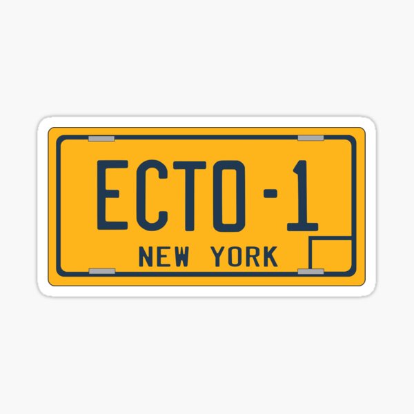 Ghostbusters - Ecto-1 License Plate - Clean Sticker