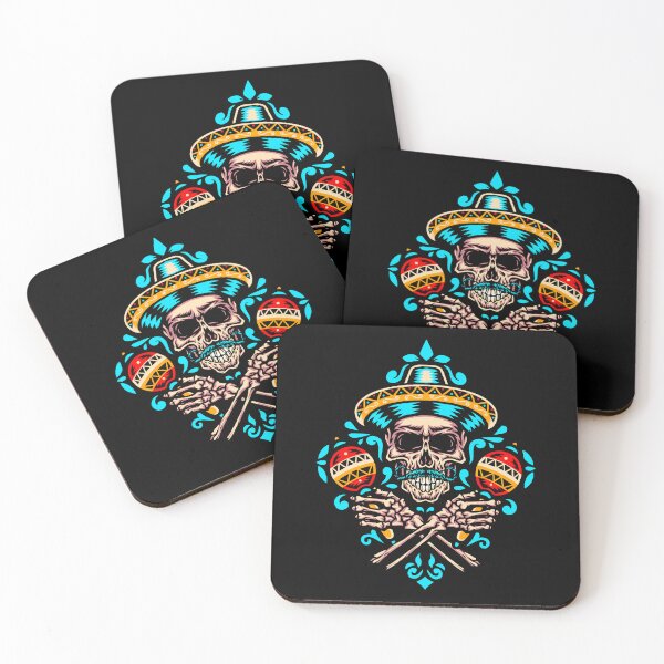 Item preview, skull skull mexico carnival blue neon designed and sold by Proud Pro Gifts.
