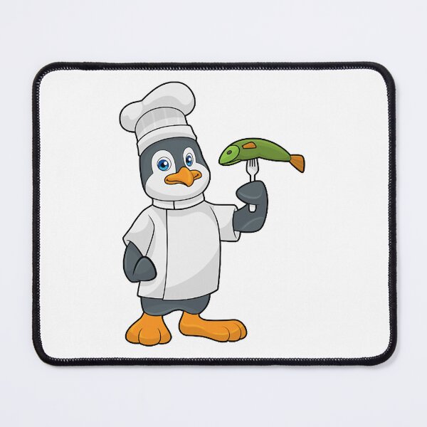 Item preview, Penguin as Cook with Fish & Cooking apron designed and sold by thai1993.