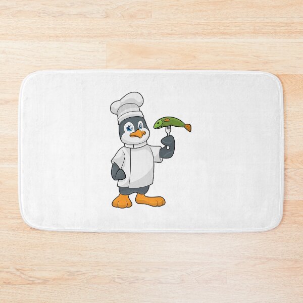 Item preview, Penguin as Cook with Fish & Cooking apron  designed and sold by thai1993.