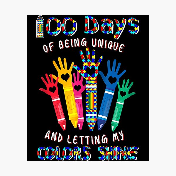 Item preview, Happy 100th Days Of School Autism Awareness Teacher Student designed and sold by pixelsimple.