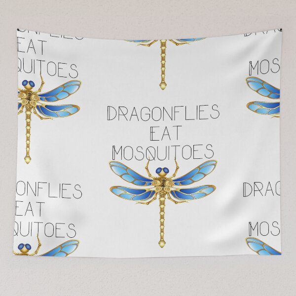 Item preview,  Dragonflies Eat Mosquitoes Light Ground Design designed and sold by EarthArtDesigns.