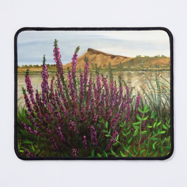 Item preview, Lizard Butte and Purple Loosestrife Marsing Idaho Artwork by Jolene Edwards designed and sold by CurlyClaraBelle.