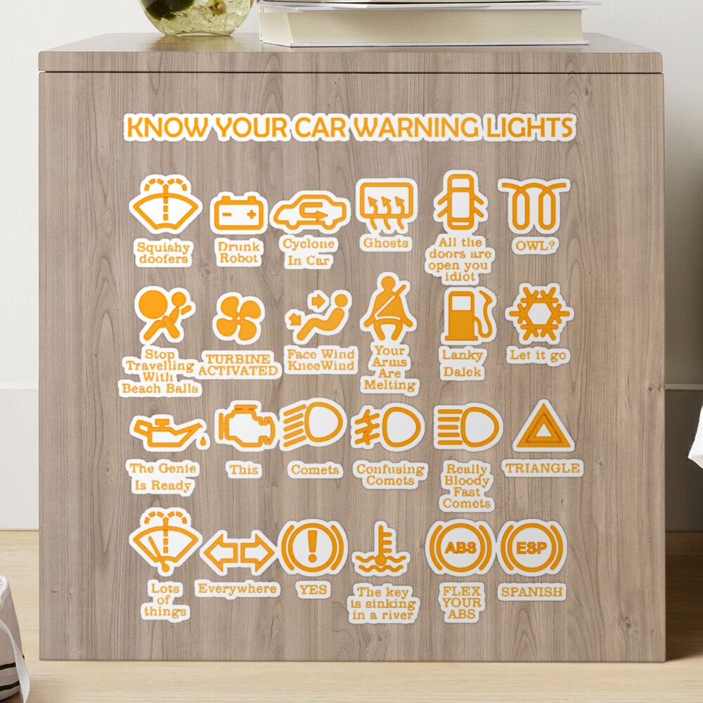 Car warning lights, very funny, original, driver gift Essential Sticker  for Sale by KimCox1