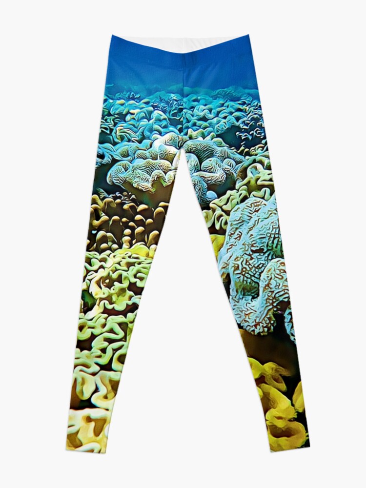 Yellow and Green Sea Coral Plus Size Leggings — C.L. Wanderings