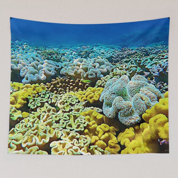 Item preview, Yellow Leather Corals on a Shallow Coral Reef in Fiji designed and sold by OceanVentures.