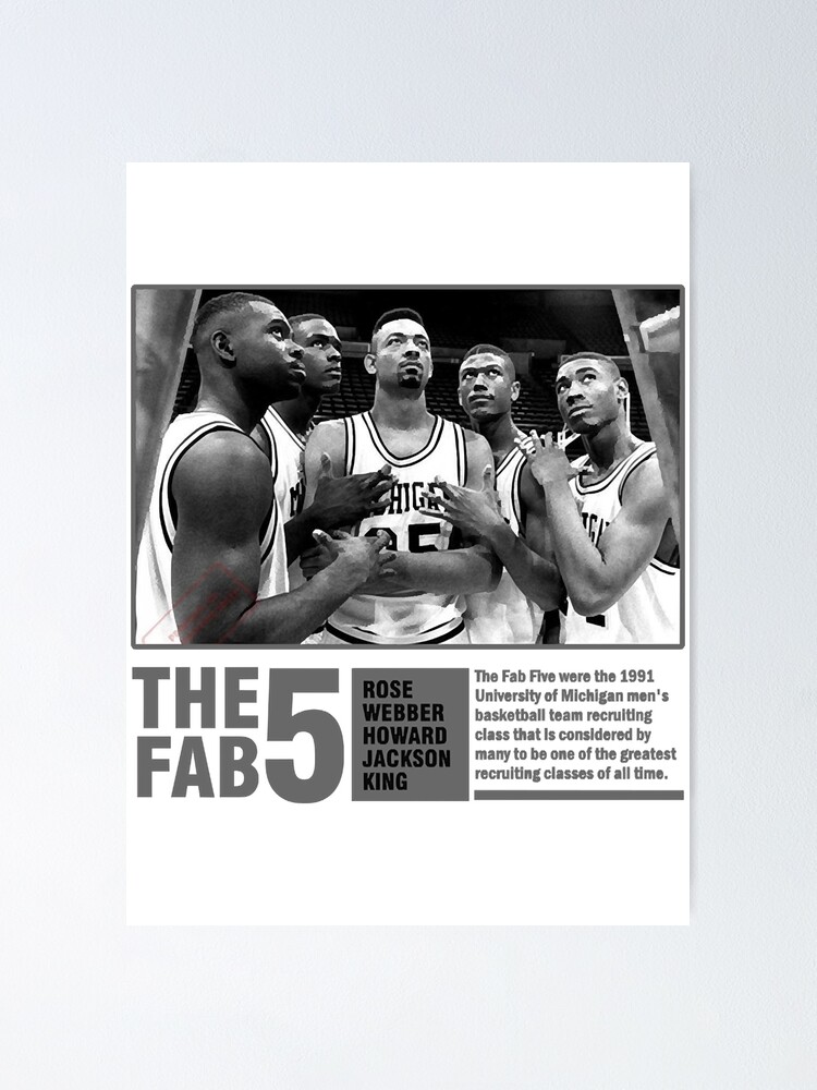 University of Michigan Basketball ''Fab Five'' Framed Picture