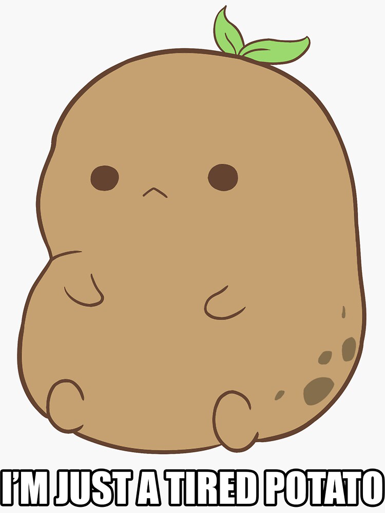 "Tired Potato Meme" Sticker for Sale by Redbubble