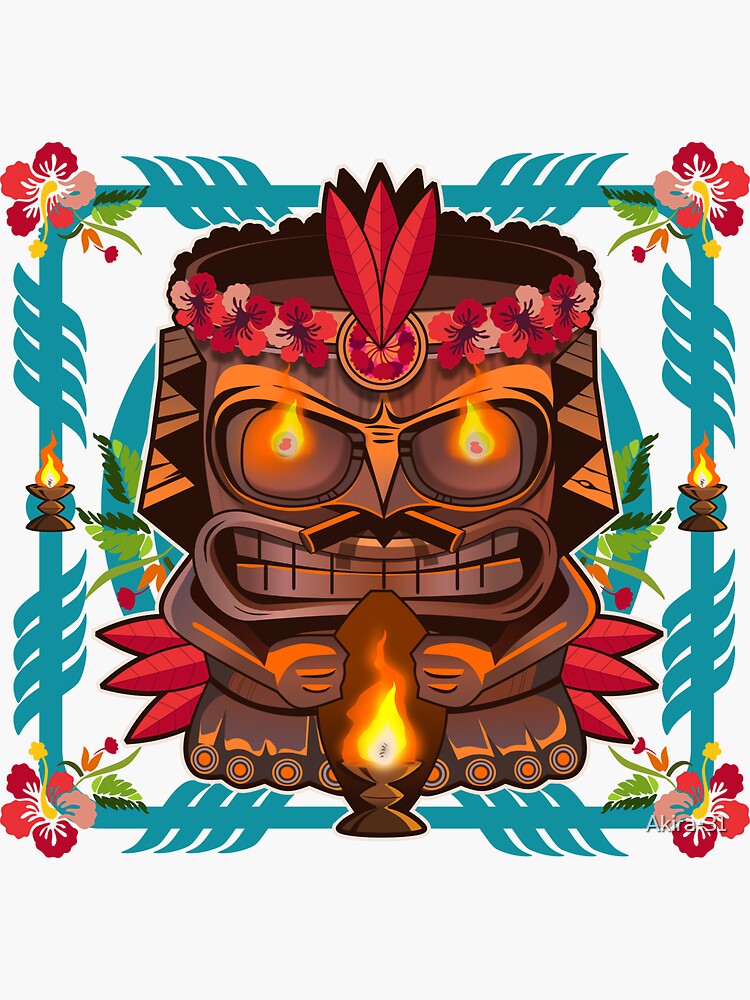 "Hawaiian Tiki" Sticker for Sale by Akira31 Redbubble