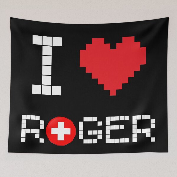 Item preview, I Love Roger: Tennis Retro Pixel Dark 4 designed and sold by OutofFocusShop.