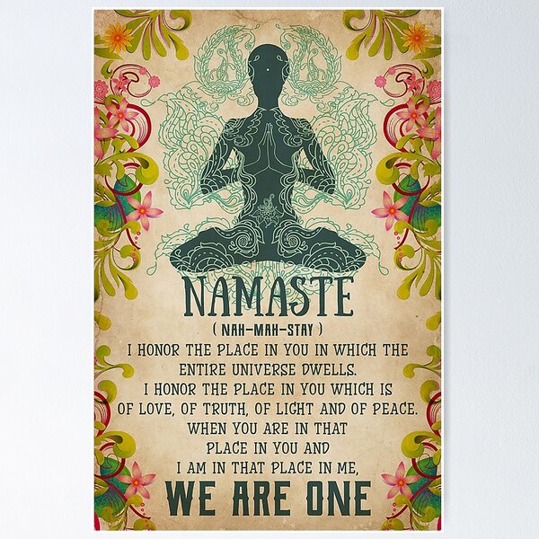 Namaste Zen Inhale Exhale Wall Line Art Print, Pastel Yoga