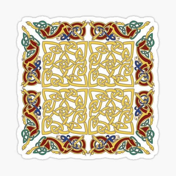 Gold Knotwork Squares and Hounds Border Sticker