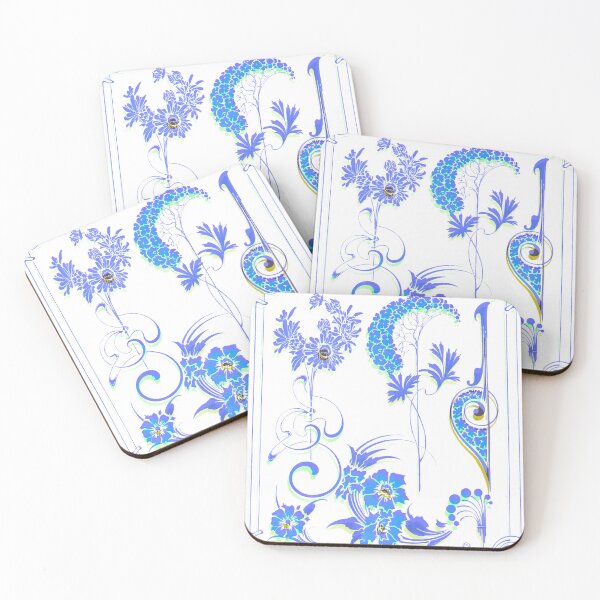 Item preview, Glitch Art Nouveau Blue Symbols designed and sold by BioDigital-Jazz.