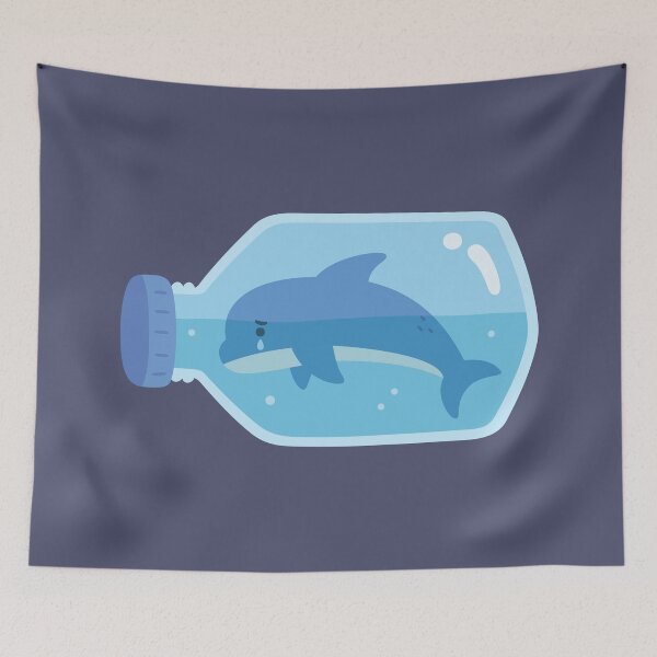 Item preview, Sad Dolphin Trapped In Bottle designed and sold by rustydoodle.