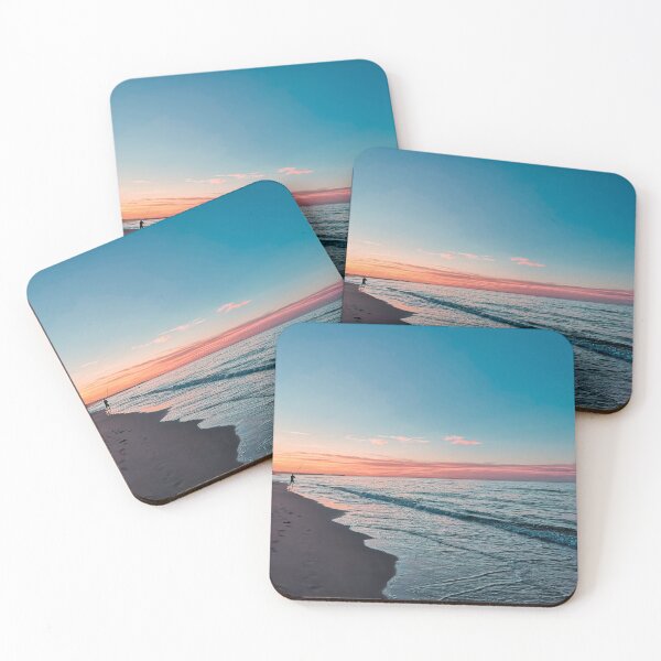 Item preview, Calm Ocean waves and beach shore at sunset  designed and sold by anisbbmbrush.