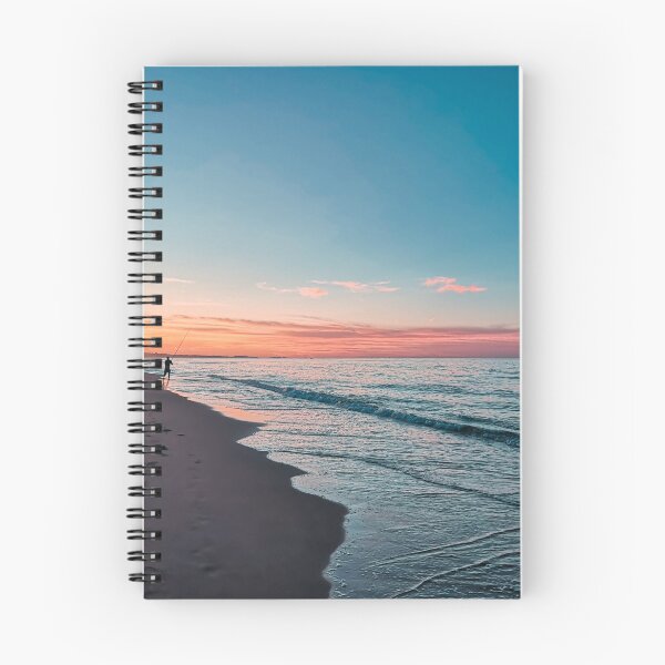 Item preview, Calm Ocean waves and beach shore at sunset  designed and sold by anisbbmbrush.