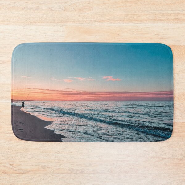 Item preview, Calm Ocean waves and beach shore at sunset  designed and sold by anisbbmbrush.