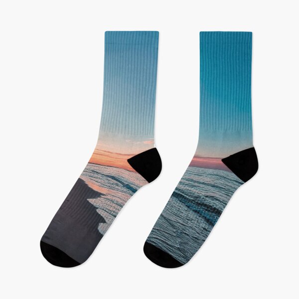 Item preview, Calm Ocean waves and beach shore at sunset  designed and sold by anisbbmbrush.