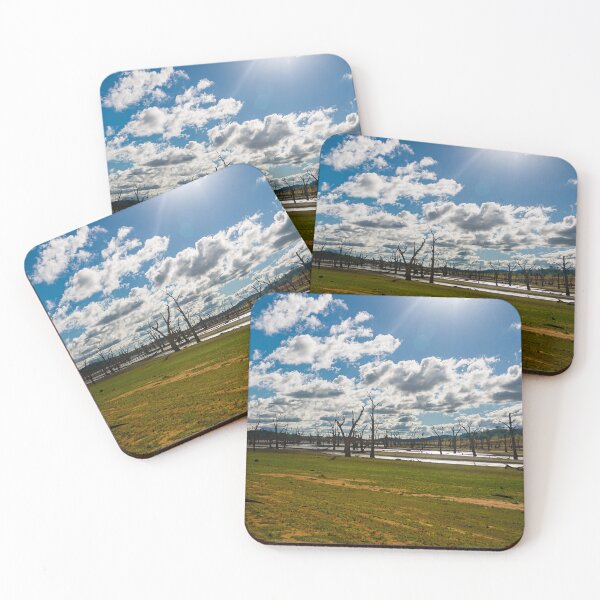 Item preview, Dead tree graveyard on the dried up bed of lake Hume with Sunbathing down designed and sold by James-Cole.