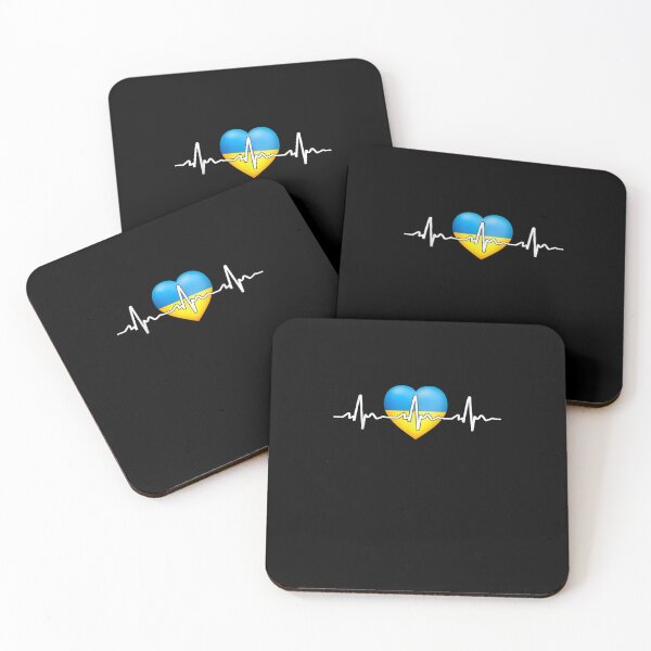 Item preview, I Stand With Ukraine Heartbeat Ukrainian Flag with Heart designed and sold by KingPower.