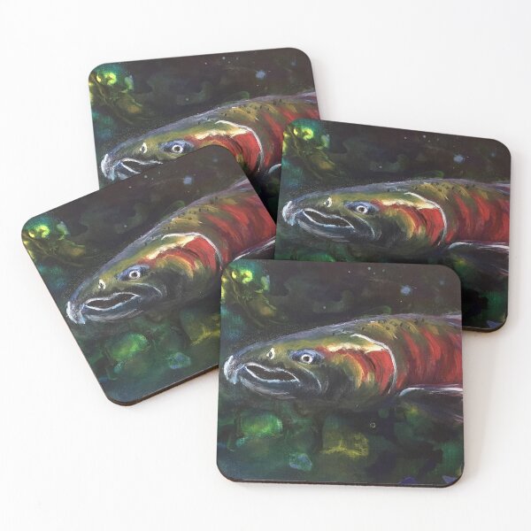 Item preview, Salmon Artwork by Jolene Edwards designed and sold by CurlyClaraBelle.