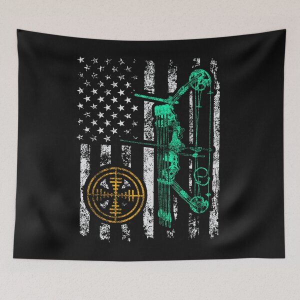 Item preview, Vintage US Flag Deer Hunting Bow Hunter Tee Hunters designed and sold by simonbucholz.