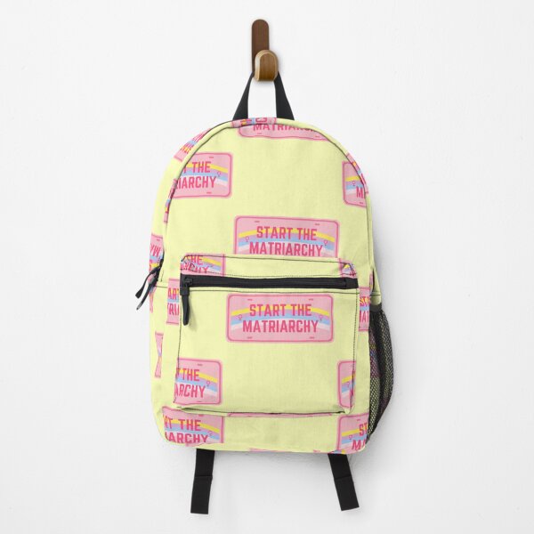 Item preview, START THE MATRIARCHY - pink, rainbow license plate designed and sold by Colorful-Inspo.
