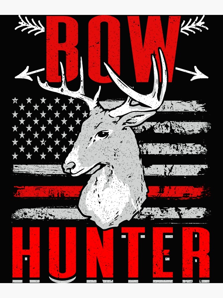 Men's American Flag Bowhunter Patriotic Hunting T-Shirt