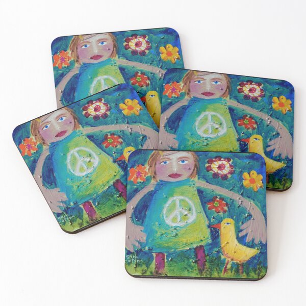 Item preview, OLIVIA AND THE LOVEBIRD AMONG THE FLOWERS Canvas Print designed and sold by rossgarykev.
