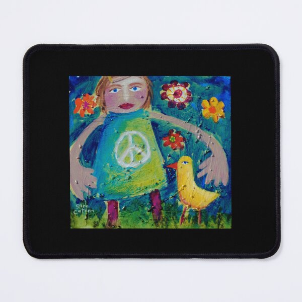 Item preview, OLIVIA AND THE LOVEBIRD AMONG THE FLOWERS Canvas Print designed and sold by rossgarykev.