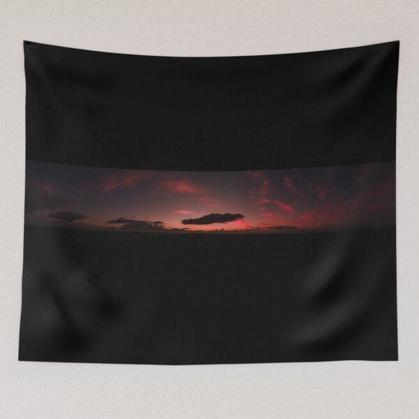 Item preview, Deep reds and purples panoramic view of silhouetted clouds at the sunset afterglow designed and sold by James-Cole.