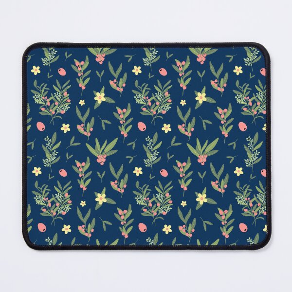 Item preview, Navy Blue, Green and Salmon Olive Branch Pattern designed and sold by Kalite.