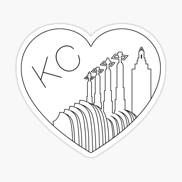 LOVE KC (dark blue x white) Sticker for Sale by kccollective