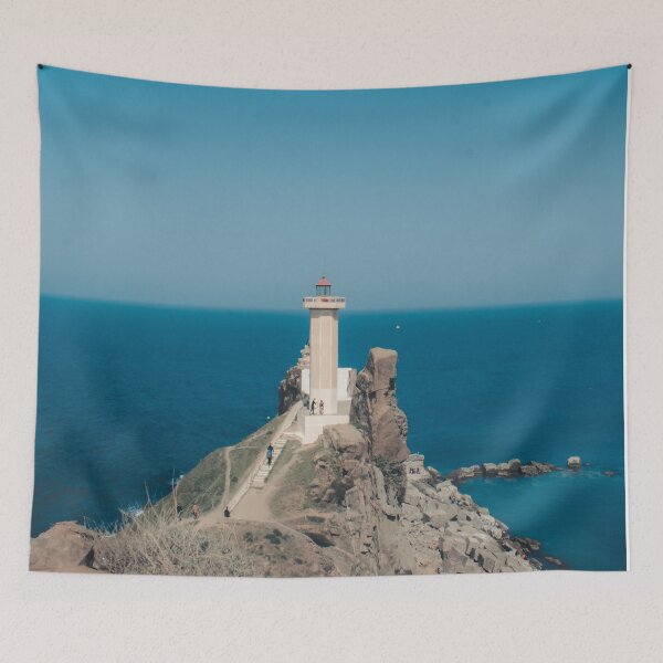 Item preview,  Lighthouse on the edge of the sea  & Deep blue ocean water  designed and sold by anisbbmbrush.