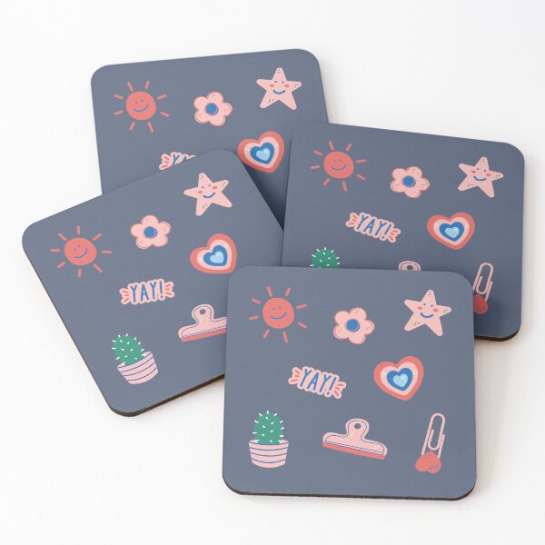 Item preview, Cute Sun Star Flower Heart Cactus Clipboard Clip Pack #1 Aesthetic designed and sold by JooArtPrints  ★★★★★.