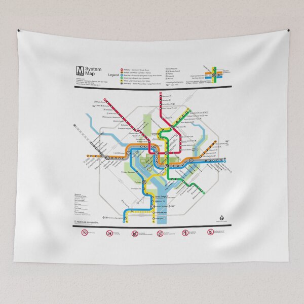 Item preview, Washington DC Metro Map Silver Line designed and sold by LovakiTarebio.