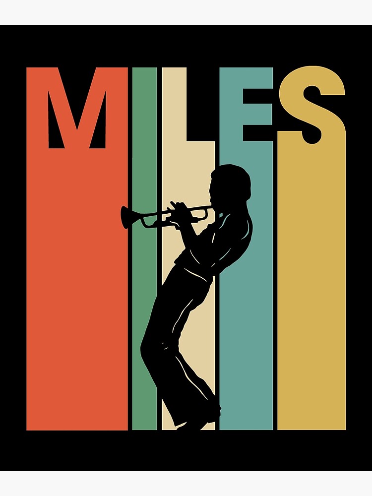 Disover Retro Miles Davis Trumpet Blue Music Gift Premium Matte Vertical Poster