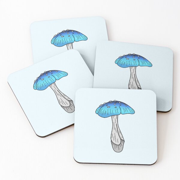 Artikelvorschau, Blau mit weißem Pilz entworfen und verkauft von DelylahCreates.