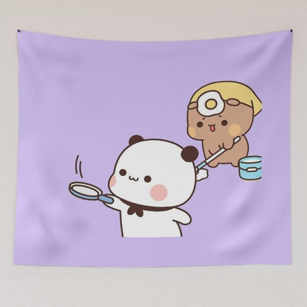 Item preview, Masterchef Bubu Is Frying Egg for Dudu 3, Panda Bear Bubu and Dudu Couple designed and sold by Collins Gonzales.