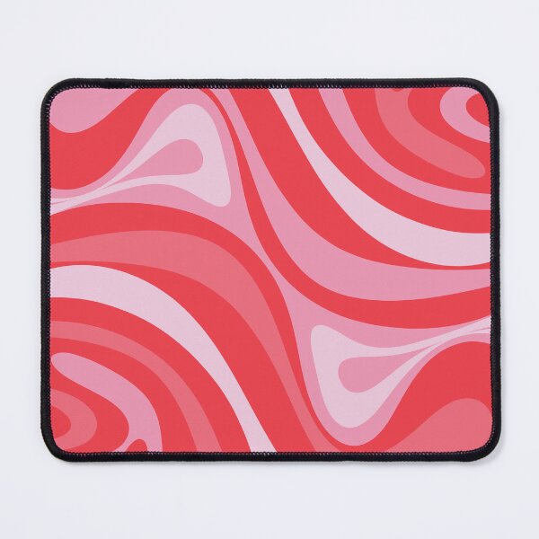 Aperçu de l'œuvre New Groove Retro Swirl Abstract Pattern Cerise Rose et Rouge créée et vendue par kierkegaard.