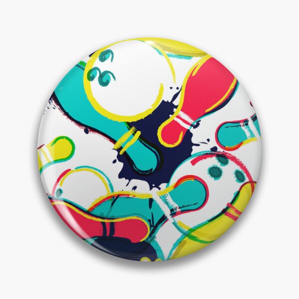 Item preview, bowling seamless pattern. Abstract watercolor illustration. Bowling ball and pins on grunge splash background designed and sold by JoycePruit.