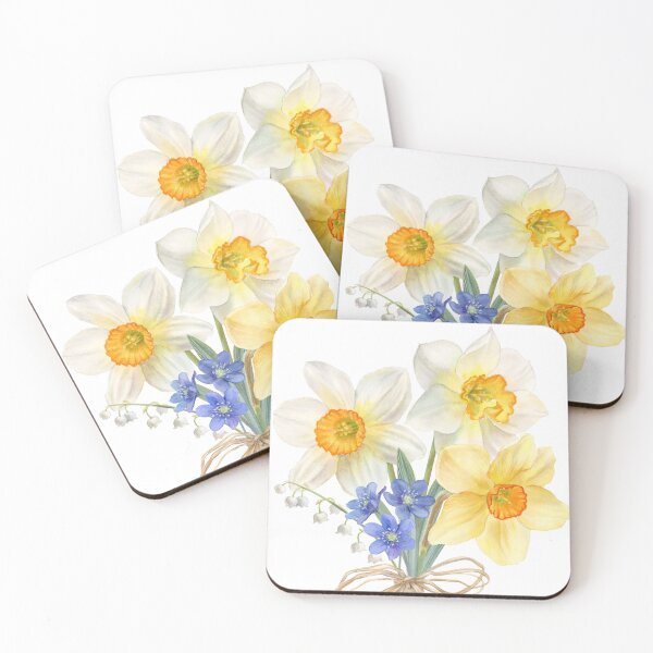 Item preview, Spring flowers, bouquet with daffodils, watercolor illustration designed and sold by wladimkea.