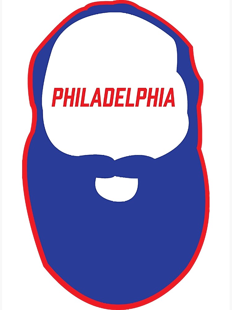 James Harden RED Beard Silhouette Philadelphia 76ers Sixers T 