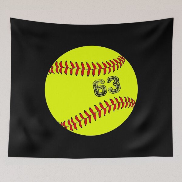 Item preview, Softball ball number 63, sixty three designed and sold by TheCultStuff.