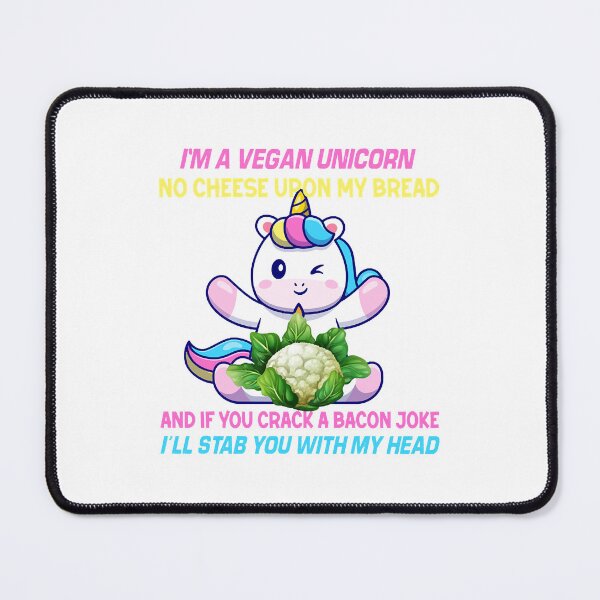 Item preview, I'm Vegan Unicorn No Cheese Upon My Bread Vegetarian Cool  designed and sold by 7uhv2XjzGN.