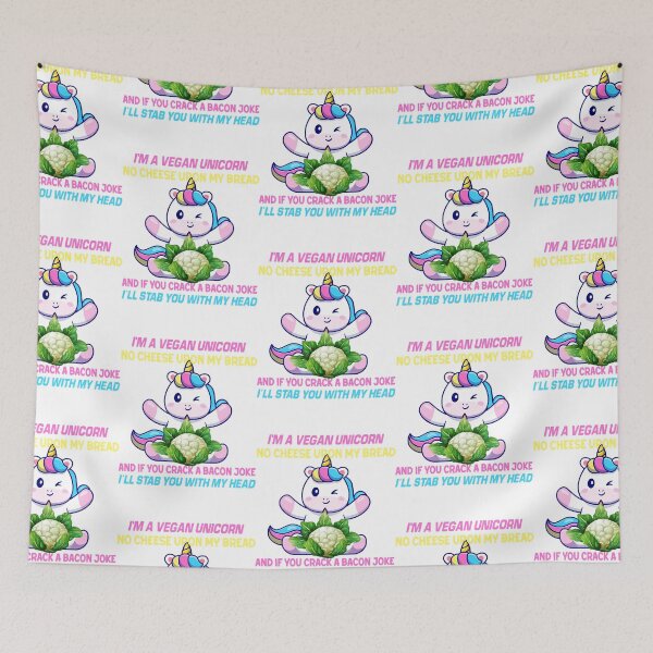 Item preview, I'm Vegan Unicorn No Cheese Upon My Bread Vegetarian Cool  designed and sold by 7uhv2XjzGN.