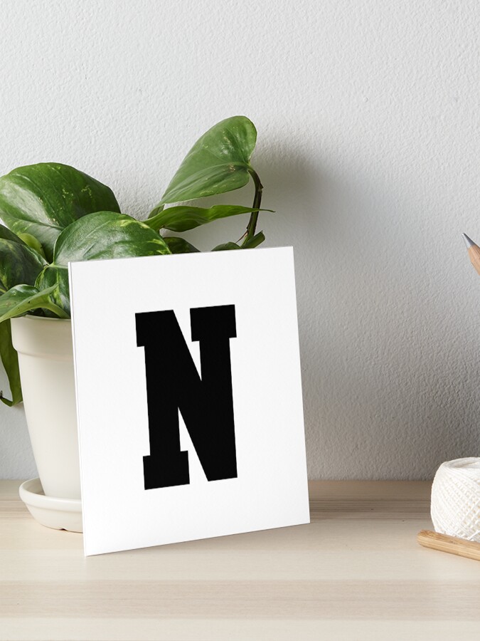 "Alphabet, Black N, Sports letter N" Art Board Print for Sale by