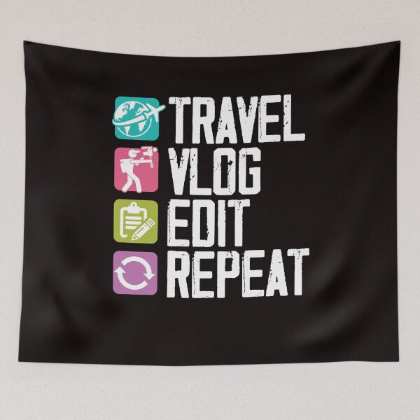 Item preview, Travel Vlog Edit Vlogger Videographer Video Editor Vlogging designed and sold by TomGiantDesigns.